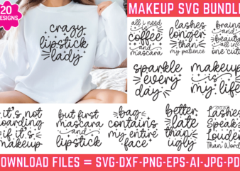 Makeup SVG Bundle, Lipstick Svg, Natural Hair Svg t shirt designs for sale