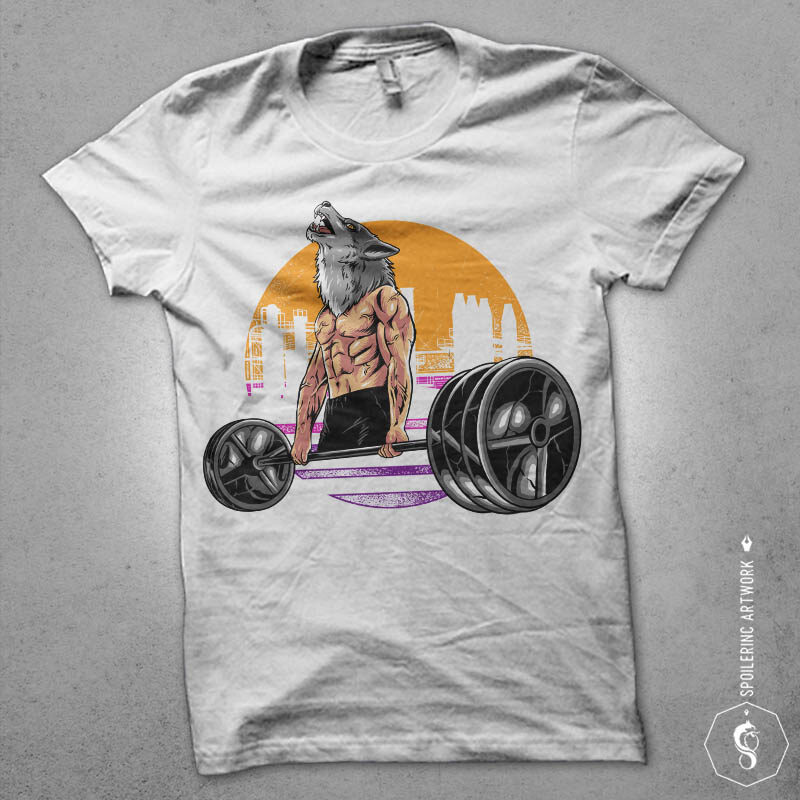 anime and animal gym fitness tshirt design bundles