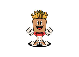 naughty fries cartoon T shirt vector artwork