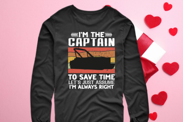 I am the captain to save time Vintage Pontoon boat captain Gift T-Shirt design svg, Boating Captain, Pontoon Captain, Pontoon dad, Pontoon life