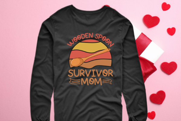 Funny Wooden Spoon Survivor Vintage Retro Humor T-Shirt design svg, Vintage, Spoon Survivor mom, funny wooden spoon saying