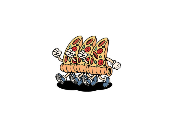 Pizza genk cartoon t shirt illustration