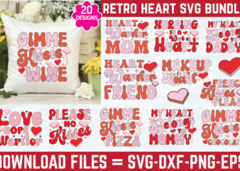 Retro Heart SVG Bundle,Retro Heart SVG,Retro Heart SVG Design