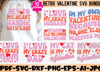 Retro Valentine SVG Bundle t shirt design online