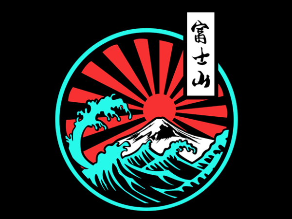 Japanese wave t-shirt design