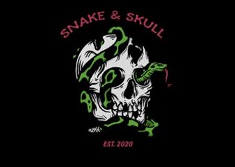 Snake and Skull T-Shirt Design