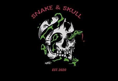 Snake and skull t-shirt design