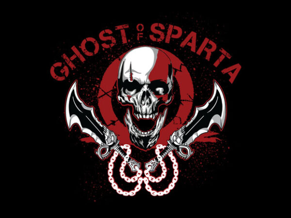 Ghost of sparta t shirt design template