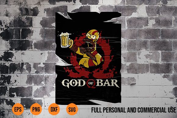 god of war ragnarok png God of Bar Sympsons Poster Shirt Design Art Kratos Atreus png