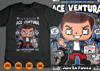 Style Pop Art Svg Ace Ventura T-Shirt Design png Poster Best New 2022