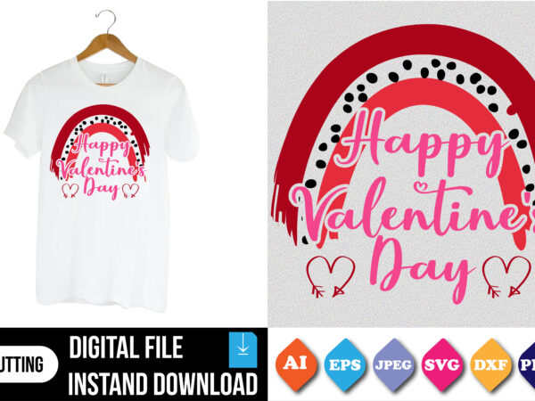 Happy valentine’s day t-shirt print template