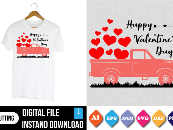 Happy valentine’s day t-shirt print template