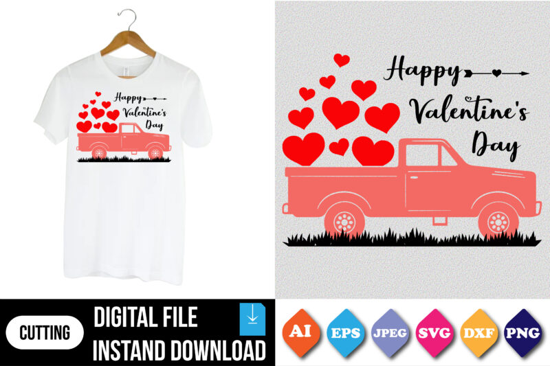 happy valentine’s day t-shirt print template