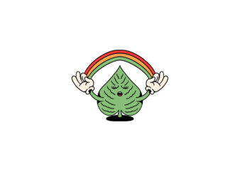 yoga leaf cartoon