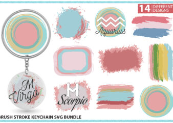 Brush Stroke Keychain SVG Bundle