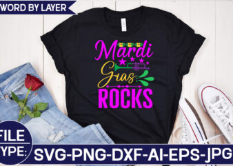 Mardi Gras Rocks SVG Cut File t shirt designs for sale