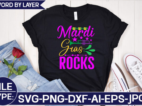Mardi gras rocks svg cut file t shirt designs for sale