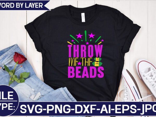 Throw me the beads svg cut file t shirt designs for sale