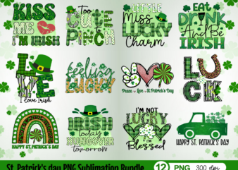 St. patrick's day png sublimation bundle