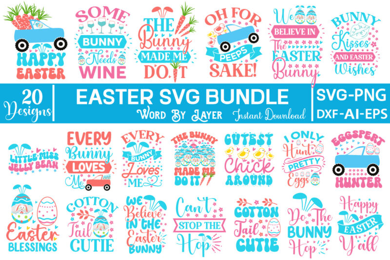 Easter SVG Bundle Happy Easter SVG Bundle, Easter SVG, Easter quotes, Easter Bunny svg, Easter Egg svg, Easter png, Spring svg, Cut Files for Cricut,Easter SVG Bundle, Happy Easter svg,