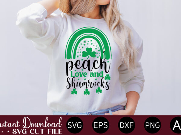 Peach love and shamrocks vector t-shirt design,let the shenanigans begin, st. patrick’s day svg, funny st. patrick’s day, kids st. patrick’s day, st patrick’s day, sublimation, st patrick’s day svg,