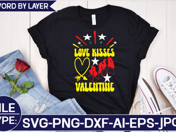 Love kisses and valentine svg cut file t shirt vector graphic