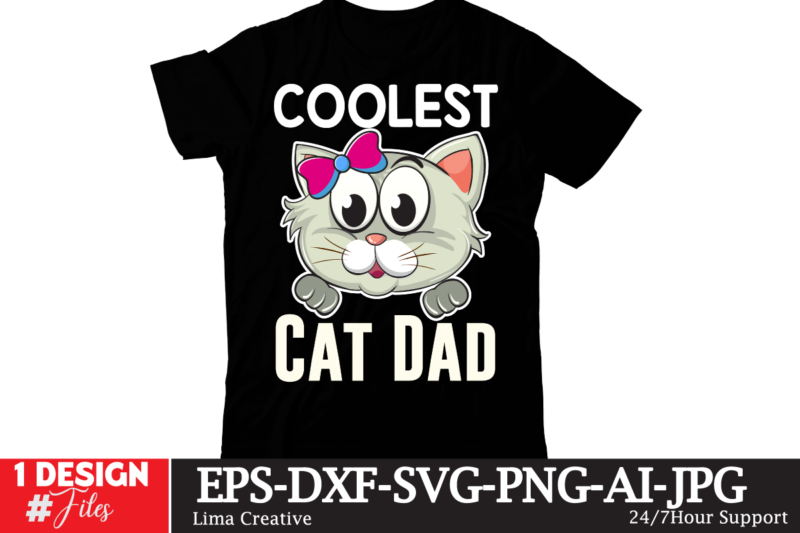 Coolest Cat Dad T-shirt Design,t-shirt design,t shirt design,how to design a shirt,tshirt design,tshirt design tutorial,custom shirt design,t-shirt design tutorial,illustrator tshirt design,t shirt design tutorial,how to design a tshirt,learn tshirt design,cat