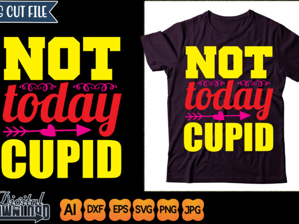 not today cupid T shirt vector artwork