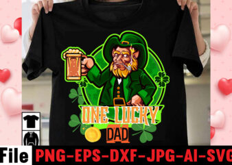 One Lucky Dad T-shirt Design,Happy St.Patrick’s Day T-shirt Design,.studio files, 100 patrick day vector t-shirt designs bundle, Baby Mardi Gras number design SVG, buy patrick day t-shirt designs for commercial