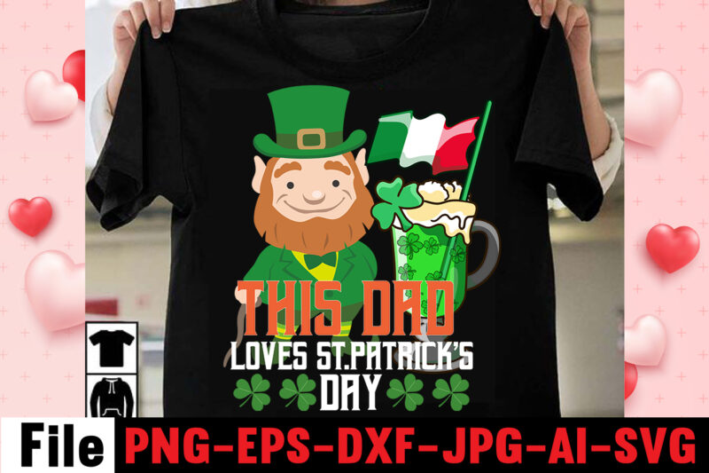 St.patrick's T-shirt Bundle, 20 Designs,Happy St.Patrick's Day T-shirt Design,.studio files, 100 patrick day vector t-shirt designs bundle, Baby Mardi Gras number design SVG, buy patrick day t-shirt designs for commercial