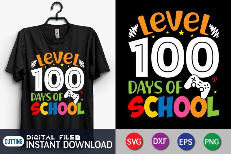 100th Day Of School Video Game Gamer Svg, Level 100 Days Unlocked Svg, Gamer Teacher Svg, Teacher Apprecation Svg, Video Game Controller Svg