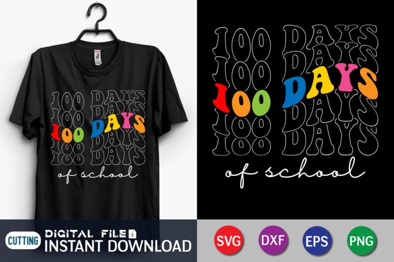 Retro 100th Day Of School svg, 100 days of school svg, School svg Teacher svg, 100 days svg, 100 days of school png, Groovy svg Retro svg