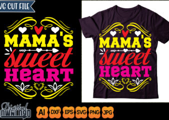 mama’s sweet heart t shirt designs for sale