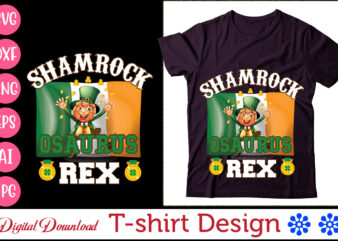 Shamrock osaurus rex t-shirt design