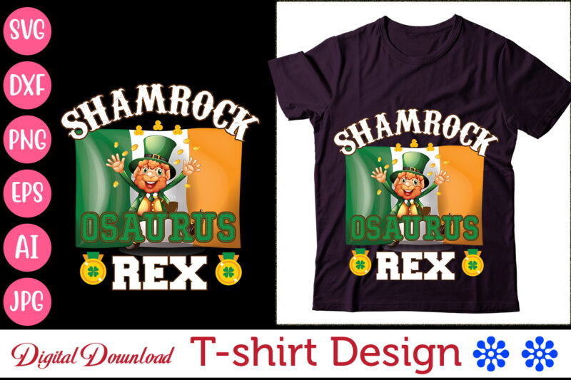 Shamrock osaurus rex T-shirt Design