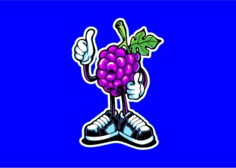 Grape character t shirt design template