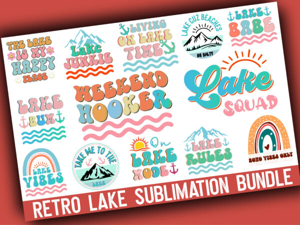 Lake sublimation bundle t shirt vector graphic