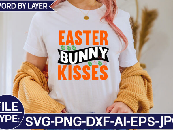 Easter bunny kisses svg cut file vector clipart