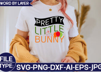 Pretty Little Bunny SVG Cut File t shirt illustration