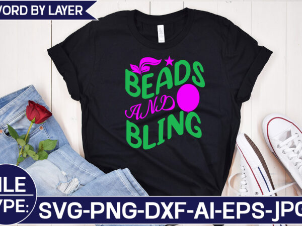 Beads and bling svg cut file t shirt template