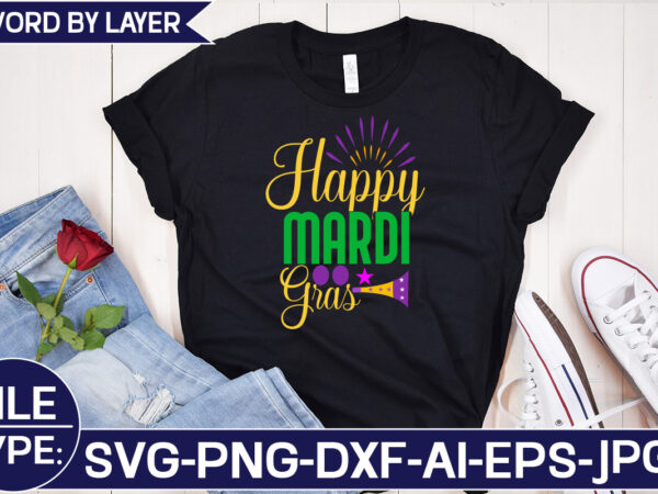 Happy mardi gras svg cut file graphic t shirt