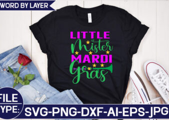 Little Mister Mardi Gras SVG Cut File t shirt vector graphic