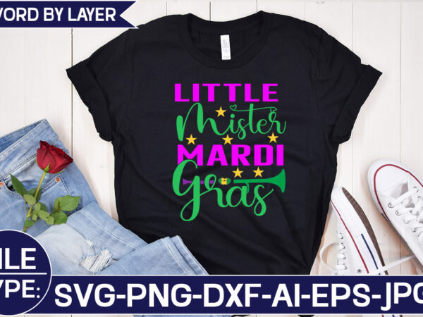 Little mister mardi gras svg cut file t shirt vector graphic