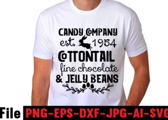 Candy Company Est.1954 Cottontail Fine Chocolate & Jelly Beans T-shirt Design,easter t shirt design, easter t shirt,, easter, holiday season, easter sunday, easter bunny, easter day, easter holiday, christmas holiday,