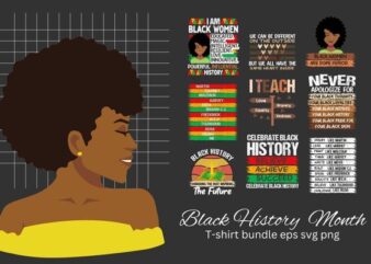 12 great black history month african american proud T-shirt bundle