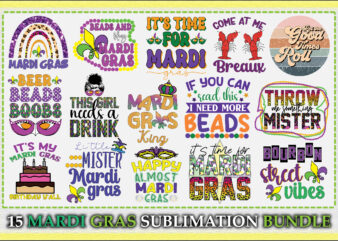 15 Mardi Gras Sublimation Bundle