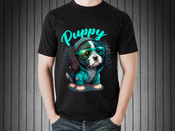 Puppy vector illustration for t-shirt design