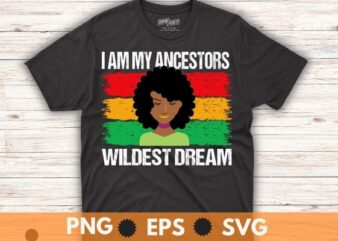 I Am My Ancestors Wildest Dream Black History Month February T-Shirt design vector, african american, african root, hbcu, african dna