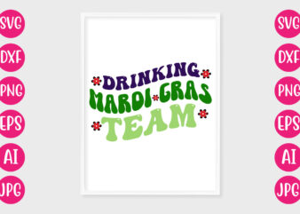 Mardi Gras Drinking Team RETRO DESIGN