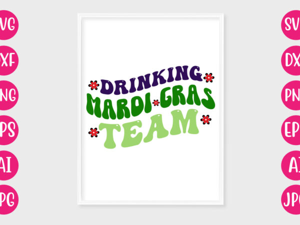 Mardi gras drinking team retro design